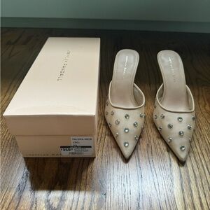 Loeffler Randall Women's Tan Embellished Mules